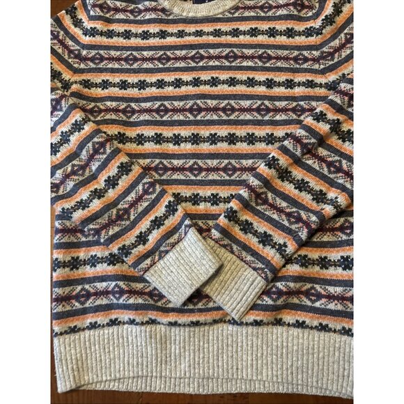 abercrombie fitch Gray & Orange Striped Sweater Men’s Size medium - Picture 3 of 7